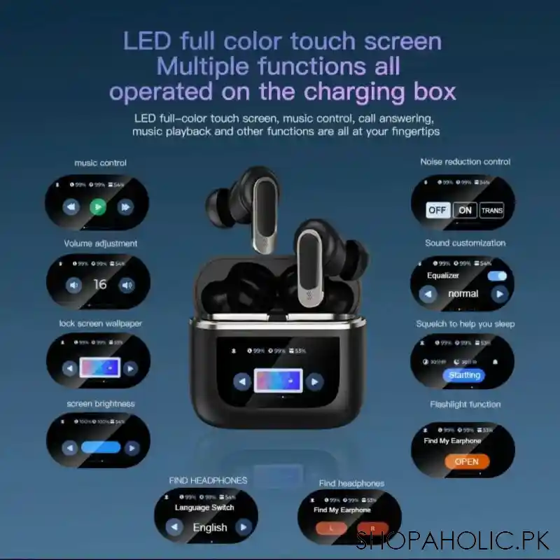 lcd touch screen noise reduction earbuds image2