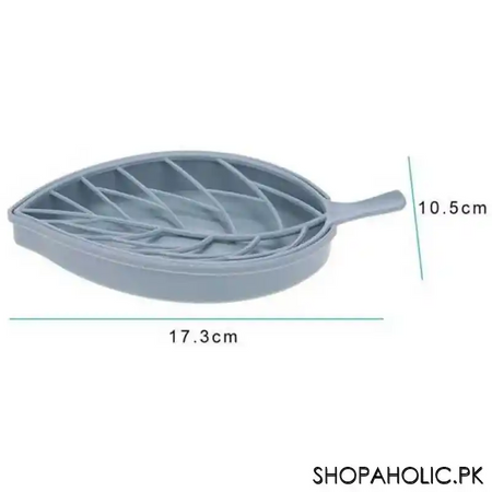 leaf shape soap holder with draining tray image2
