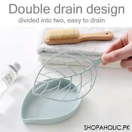 leaf shape soap holder with draining tray image3