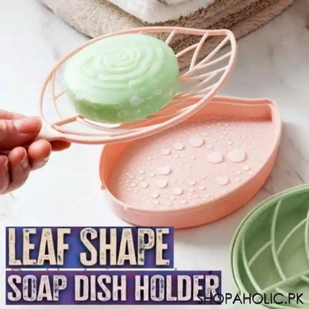 leaf shape soap holder with draining tray main image
