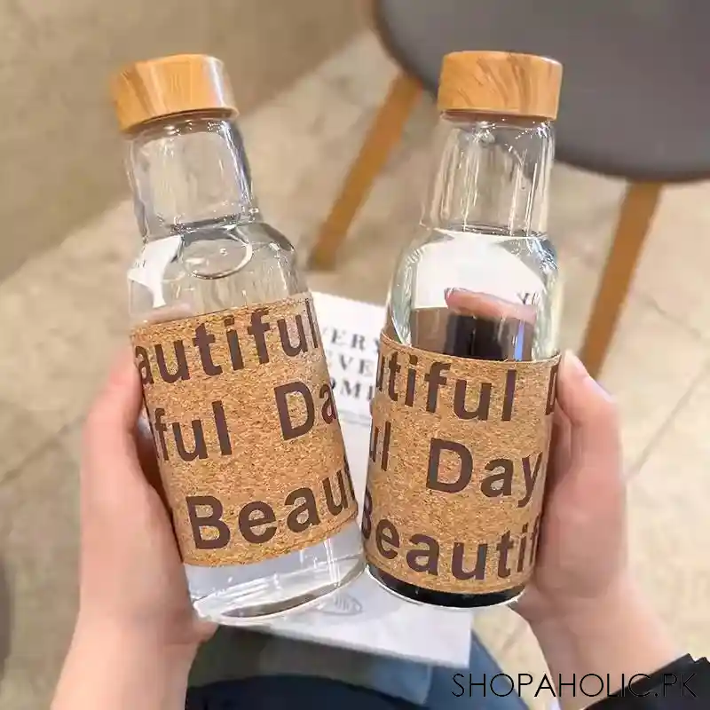 leather sticker water bottle 450ml image2