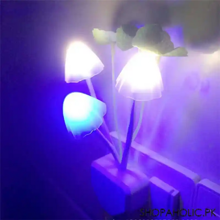 led mushroom romantic colorful sensor plug in night light image2