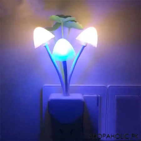 led mushroom romantic colorful sensor plug in night light image3