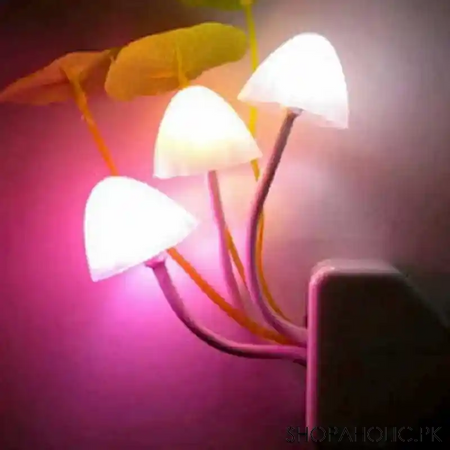 led mushroom romantic colorful sensor plug in night light image4