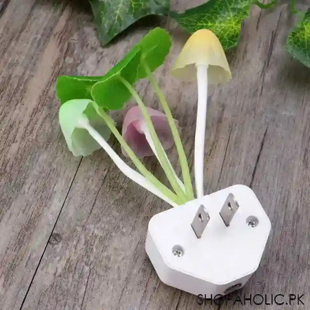 led mushroom romantic colorful sensor plug in night light image6