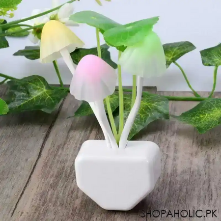 led mushroom romantic colorful sensor plug in night light image8
