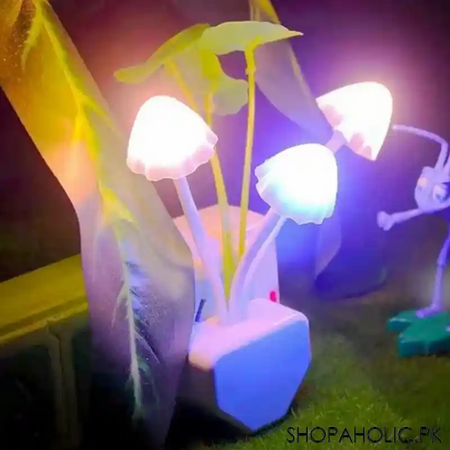 led mushroom romantic colorful sensor plug in night light main image