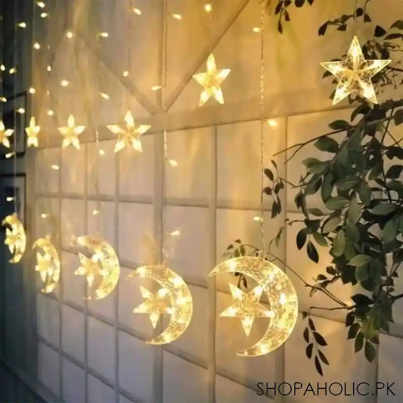 led star moon curtain lights main image