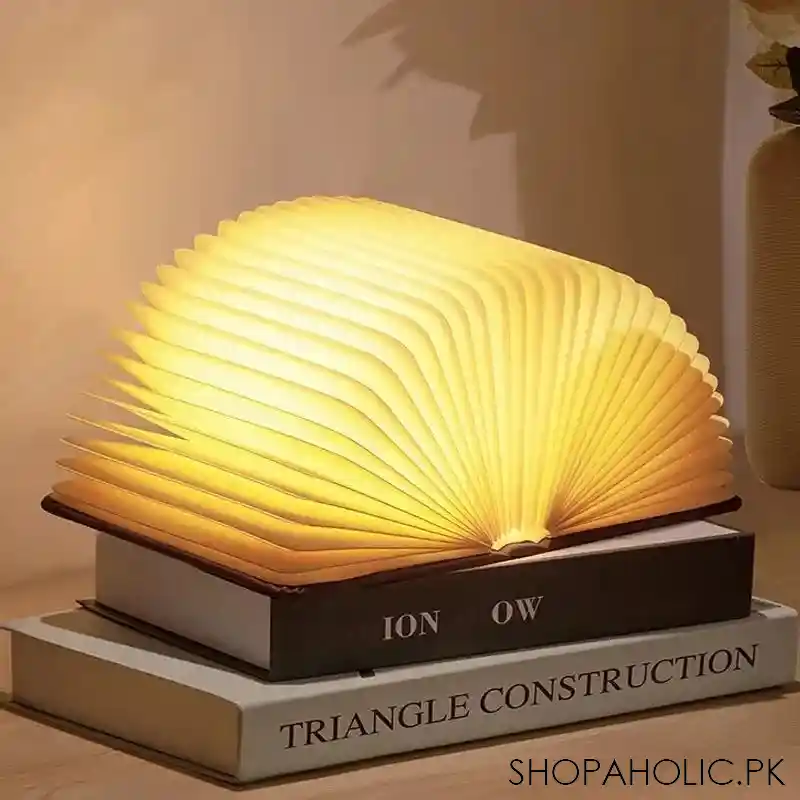 led wooden book lamp main image