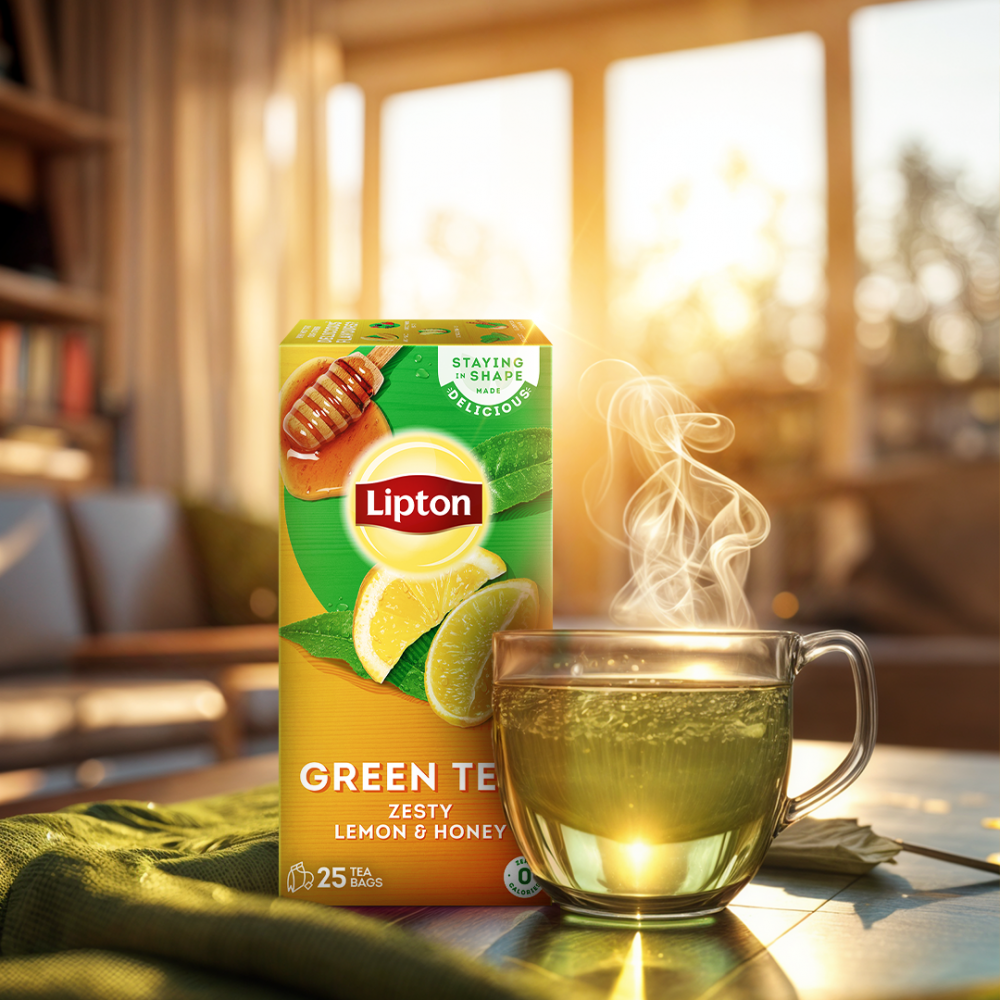 Lipton Zesty Lemon & Honey Green Tea Bags, 25-Pack - Image 5
