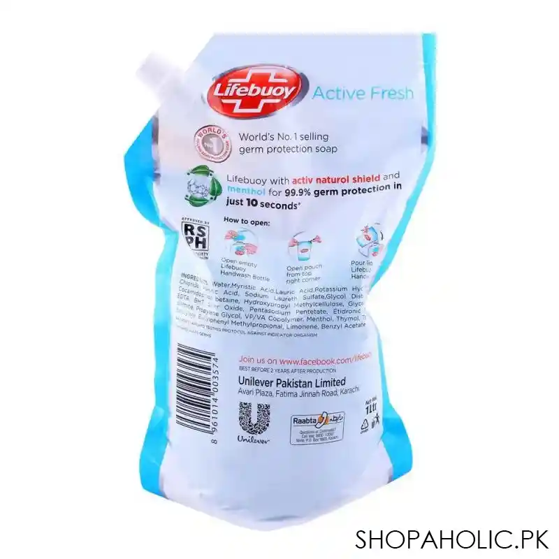 lifebuoy active fresh hand wash 1ltr pouch refill image2