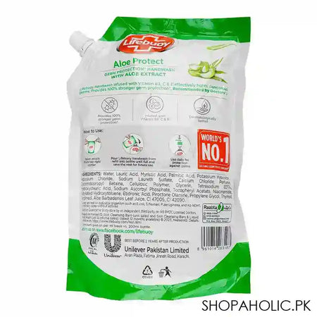 Lifebuoy Aloe Protect With Vitamin Hand Wash, 900ml Refill Pouch, Save Up To Rs.450/- - Image 3