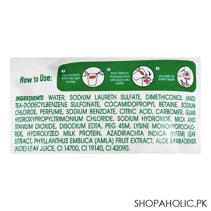 Lifebuoy Herbal Strong Milk Protein+Aloe Vera Strength Shampoo Refill Pack, 360ml - Image 2