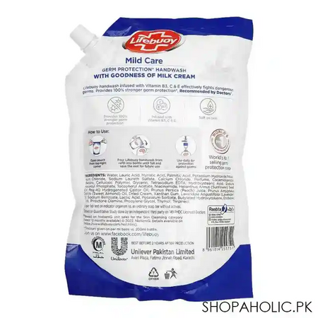 lifebuoy mild care with vitamin hand wash, 900ml pouch refill, save up to rs.450/  image2