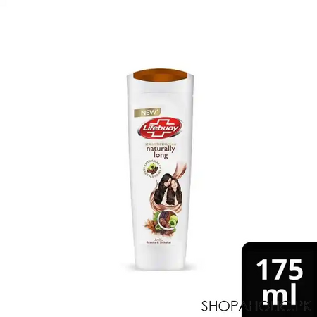 lifebuoy naturally long amla reetha & shikakai strength shampoo, 175ml main image