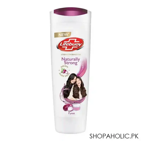 lifebuoy naturally strong onion + aloe vera strength shampoo, 175ml main image