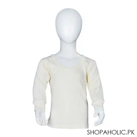 lily luxury pure woollen kids warmer, full sleeves, yellow main image