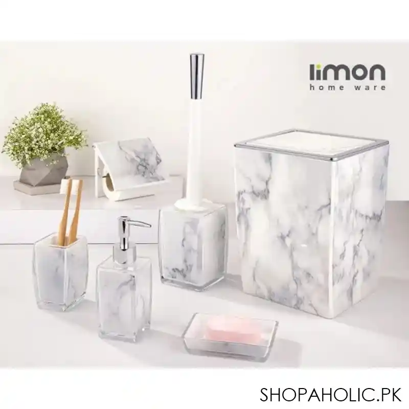 limon 6 pcs classic marble design bathroom set product code: 2023 image4