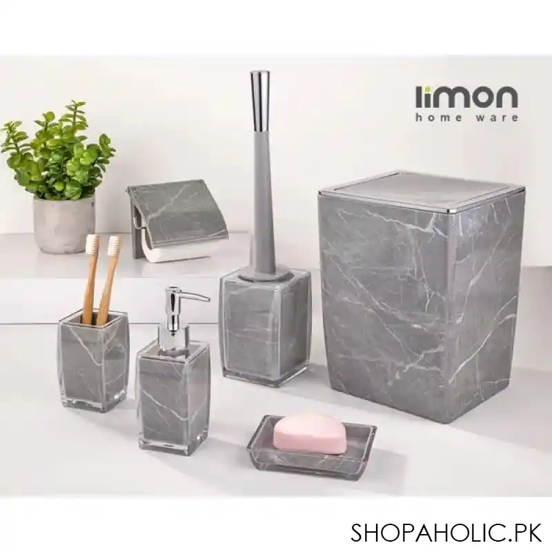 limon 6 pcs classic marble design bathroom set product code: 2023 image5