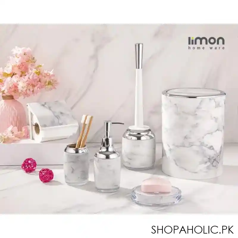 limon 6 pcs romantic marble design bathroom set product code: 2024 image6