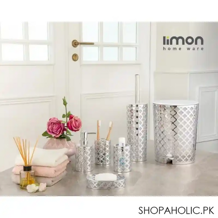 limon flower design 6 pcs bathroom set product code: 1762 image5