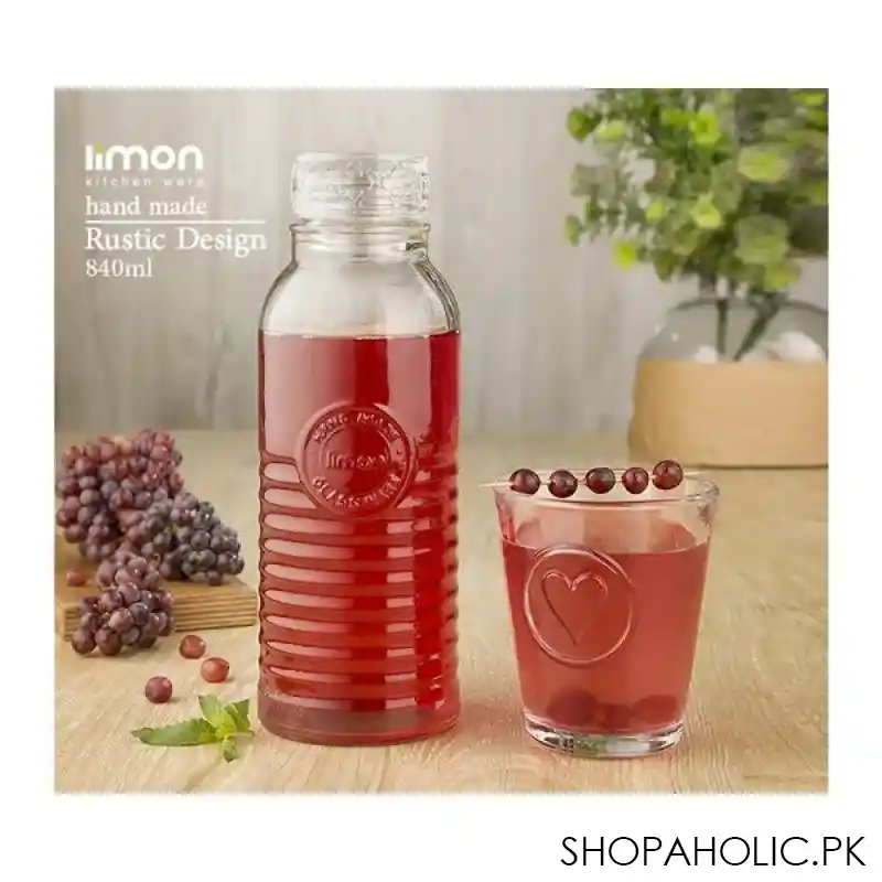 limon glass water bottle 840ml product code: 1884 main image