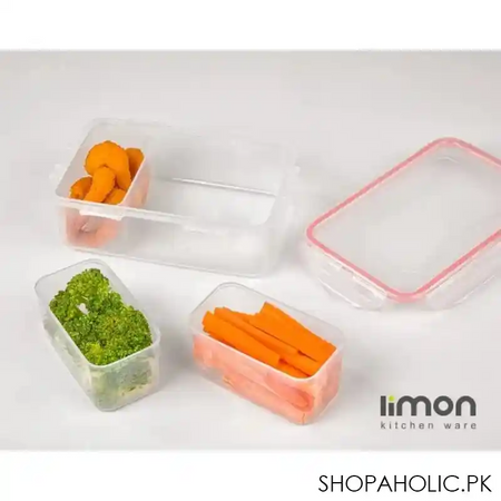 limon plastic food container 3 section box product code: 77435 image3