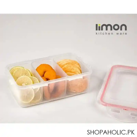 limon plastic food container 3 section box product code: 77435 image4