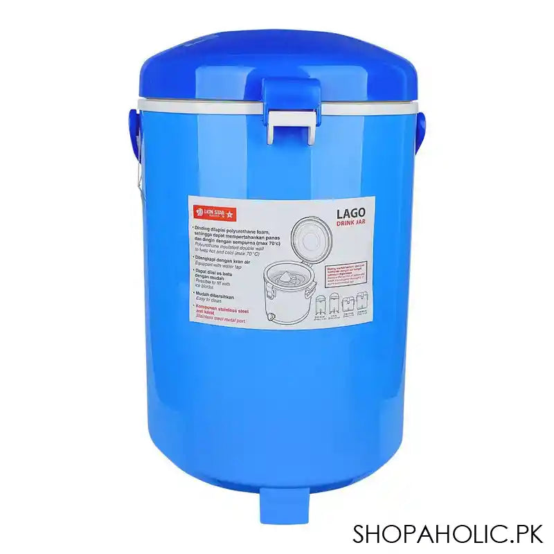 Lion Star Lago Drink Jar, 10 Liter, 10.2in x 17.1in, Blue, D-30 - Image 3