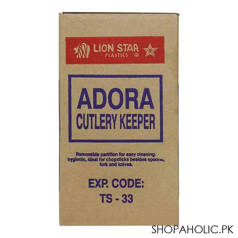 Lion Star Plastic Adora Cutlery Keeper, 5 Compartments, 6.7in x 3.9in x 10.8in, Blue, TS-33 - Image 2