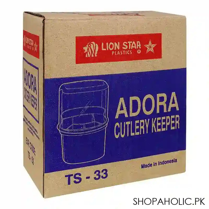 Lion Star Plastic Adora Cutlery Keeper, 5 Compartments, 6.7in x 3.9in x 10.8in, Blue, TS-33 - Image 4