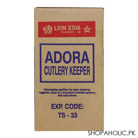 Lion Star Plastic Adora Cutlery Keeper, 5 Compartments, 6.7in x 3.9in x 10.8in, Orange, TS-33 - Image 3
