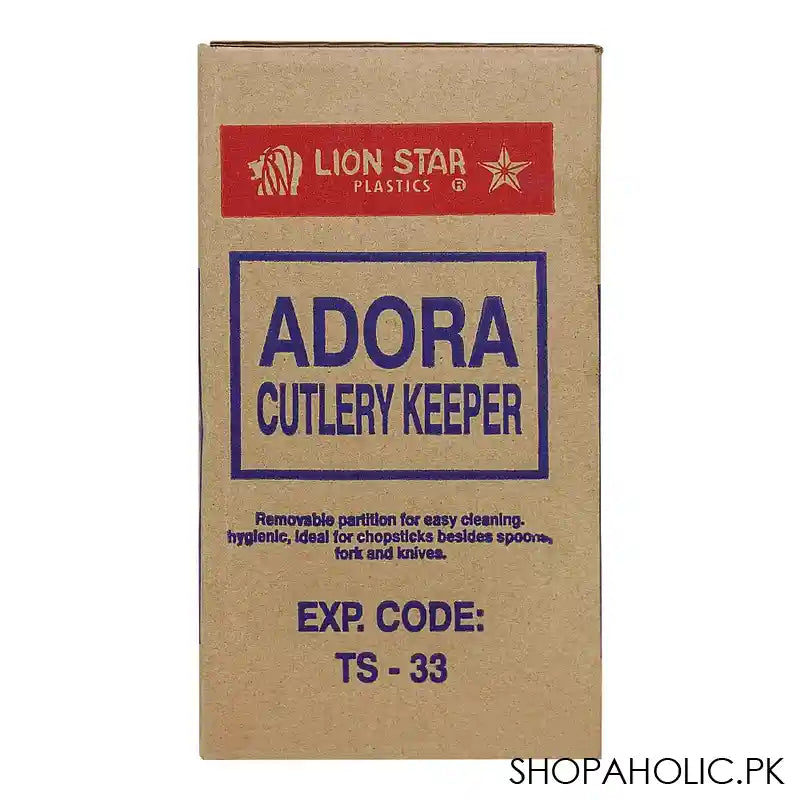 Lion Star Plastic Adora Cutlery Keeper, 5 Compartments, 6.7in x 3.9in x 10.8in, Orange, TS-33 - Image 3