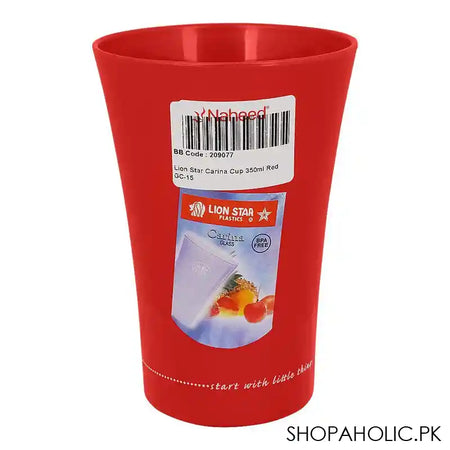 Lion Star Plastic Carina Cup, BPA Free, 350ml Capacity, Red, GC-15 - Image 2