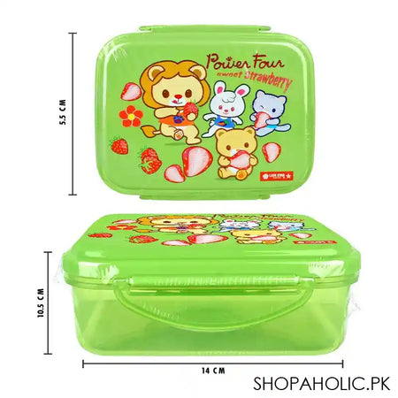 Lion Star Plastic Enzo Clip Lunch Box, 5.7in (H) x 4.1in (W) x 2.2in (D), Green, SB-33 - Image 2