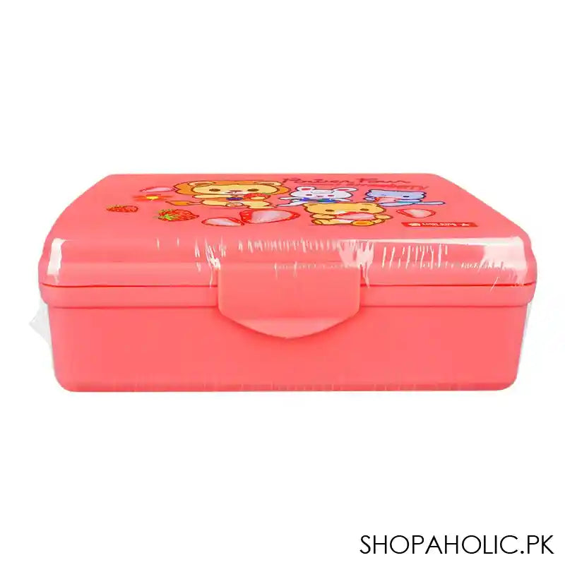 Lion Star Plastic Enzo Clip Lunch Box, 5.7in (H) x 4.1in (W) x 2.2in (D), Pink, SB-33 - Main Image