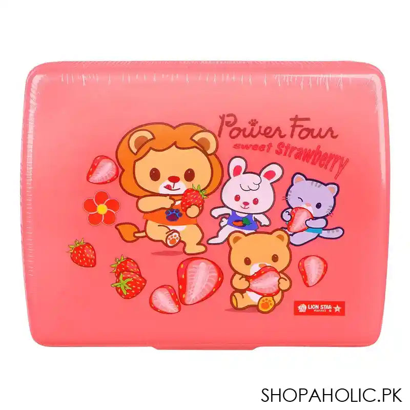Lion Star Plastic Enzo Clip Lunch Box, 5.7in (H) x 4.1in (W) x 2.2in (D), Pink, SB-33 - Image 2