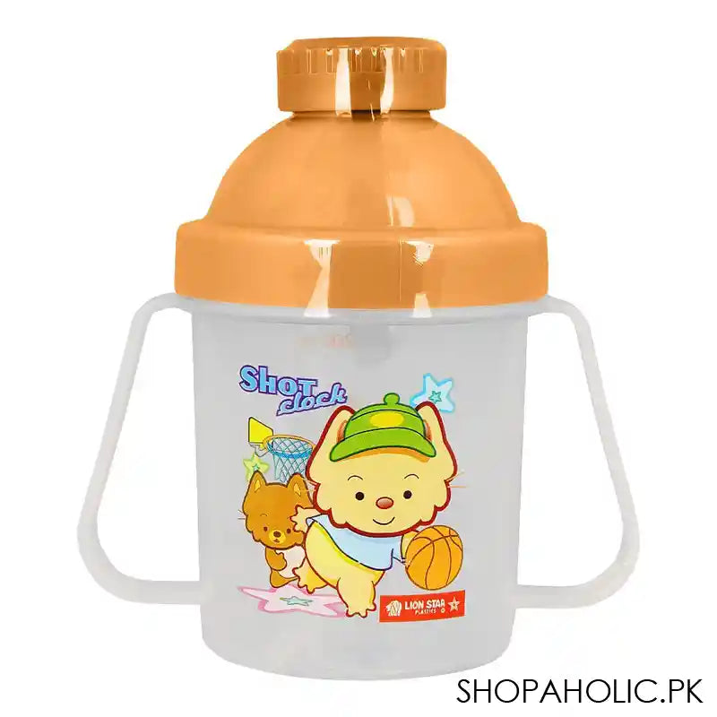 Lion Star Plastic Gogo Mug With Handles & Push Button, Baby Training Sippy Cup, 250ml, GL-35 - Main Image