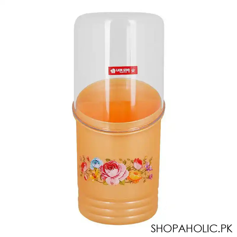Lion Star Plastic Napoli Cutlery Keeper, 3 Compartments, 4.6in x 8.9in, Orange, TS-12 - Main Image