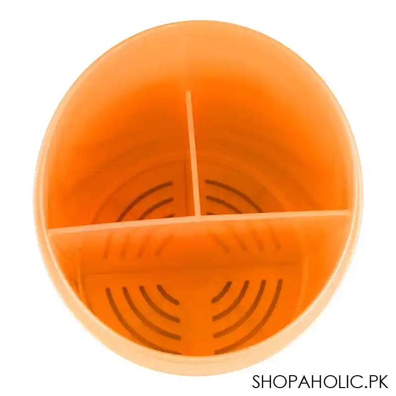 Lion Star Plastic Napoli Cutlery Keeper, 3 Compartments, 4.6in x 8.9in, Orange, TS-12 - Image 3