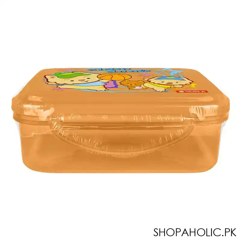 Lion Star Plastic Snap Lunch Box, 6.3in (H) x 4.7in (W) x 2.4in (D), Brown, SB-32 - Image 2
