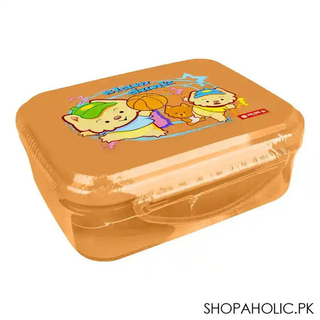 Lion Star Plastic Snap Lunch Box, 6.3in (H) x 4.7in (W) x 2.4in (D), Brown, SB-32 - Main Image