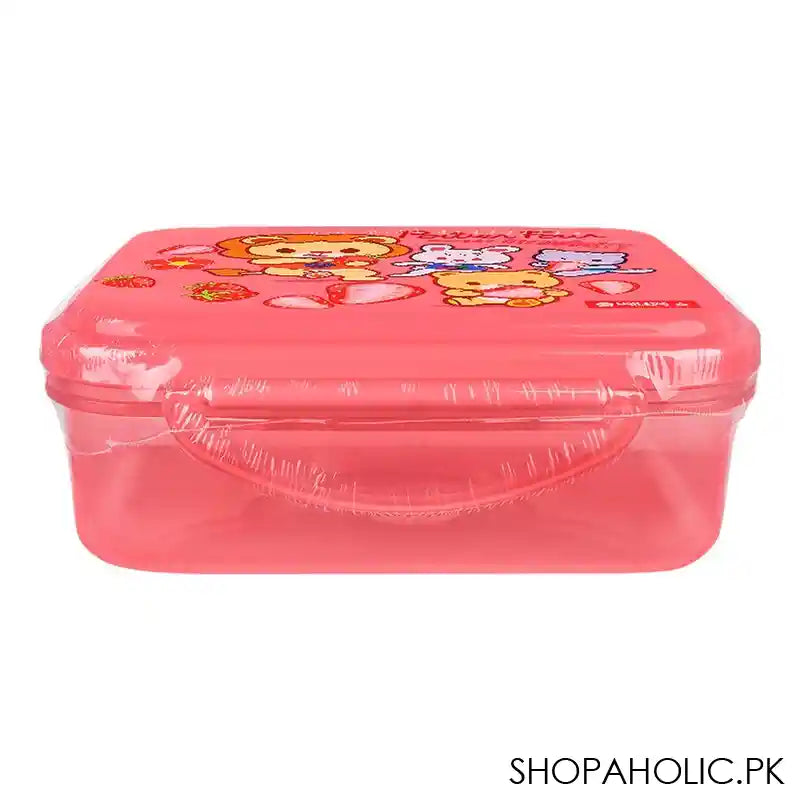 Lion Star Plastic Snap Lunch Box, 6.3in (H) x 4.7in (W) x 2.4in (D), Pink, SB-32 - Image 3