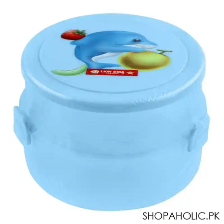 Lion Star Round Pop Lunch Box, 4x3 Inches, Blue, SB-14 - Main Image