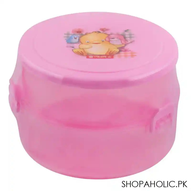 Lion Star Round Pop Lunch Box, Pink, 4x3 Inches, SB-14 - Main Image