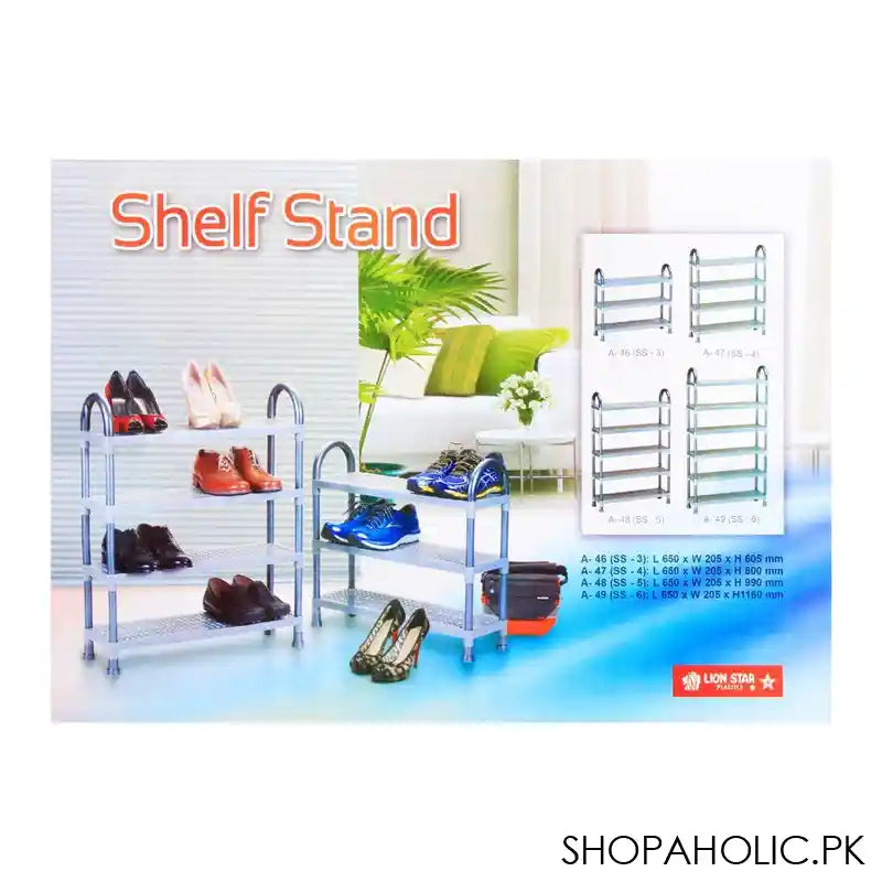 Lion Star Shelf Stand, 5 Stacks, Gray, A-48 - Image 2