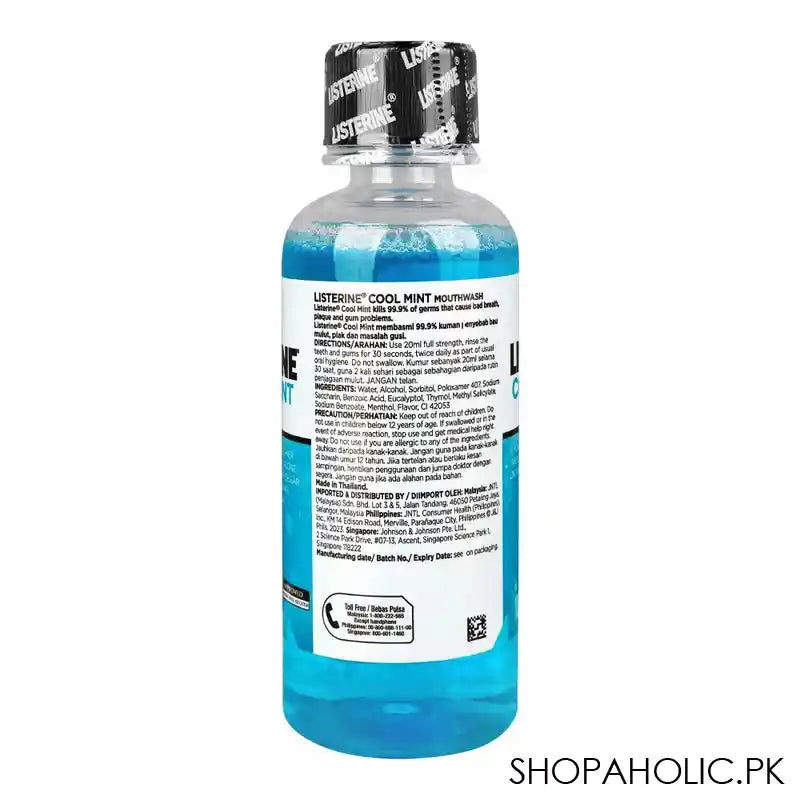 Listerine Cool Mint Mouth Wash, 100ml - Image 2