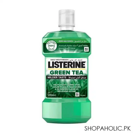 listerine green tea mouthwash, 500ml main image
