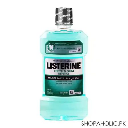 listerine teeth & gum defence soft mint mouthwash, 250ml image2