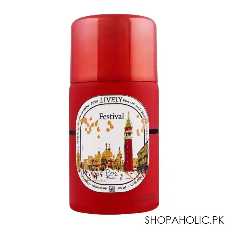 lively festival paris body spray, for women, 250ml main image